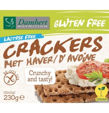 3x Damhert Crackers Haver Glutenvrij Lactosevrij 230 gr