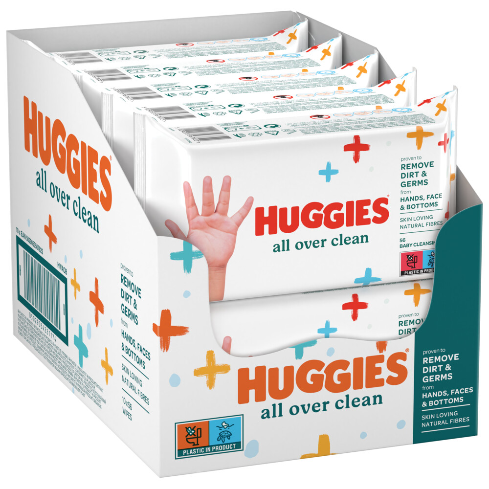 10x Huggies Babydoekjes All Over Clean 10 x 56 = 560 doekjes