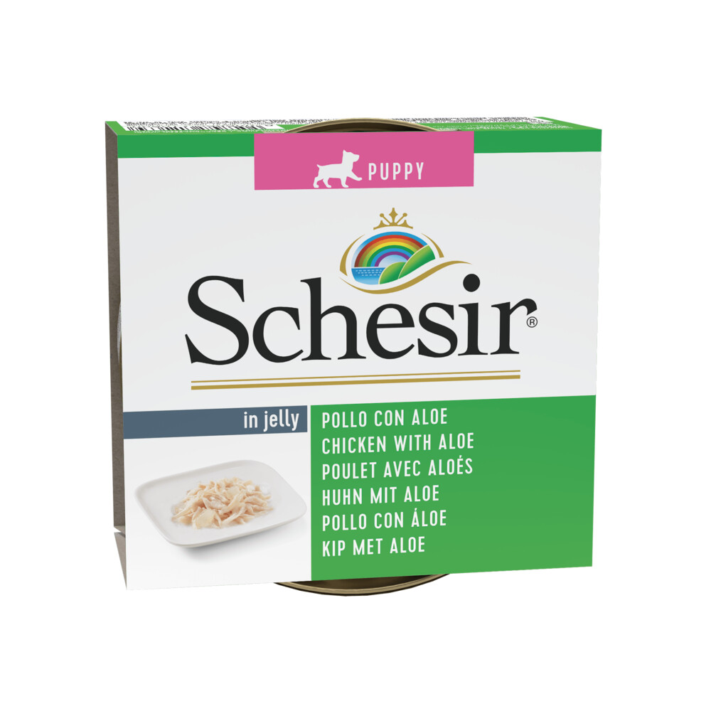 Schesir Hondenvoer Puppy Kip Aloe in Gelei 150 gr