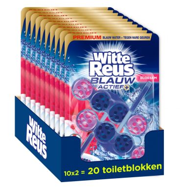 10x Witte Reus Toiletblok Blauw Actief Bloesem 2 stuks