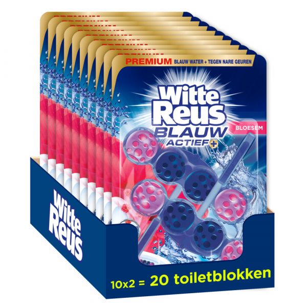 10x Witte Reus Toiletblok Blauw Actief Bloesem 2 stuks