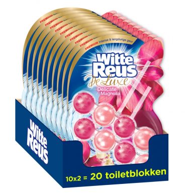 10x Witte Reus Toiletblok DeLuxe Delicate Magnolia 2 stuks