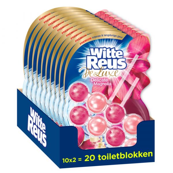 10x Witte Reus Toiletblok DeLuxe Delicate Magnolia 2 stuks