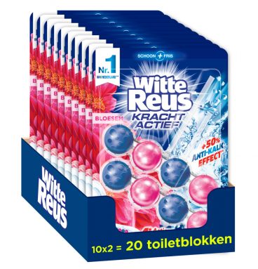 10x Witte Reus Toiletblok Kracht Actief Bloesem 2 stuks