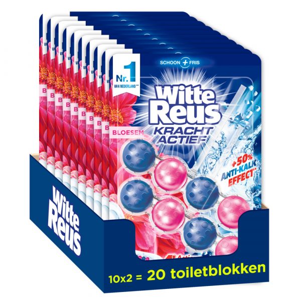 10x Witte Reus Toiletblok Kracht Actief Bloesem 2 stuks