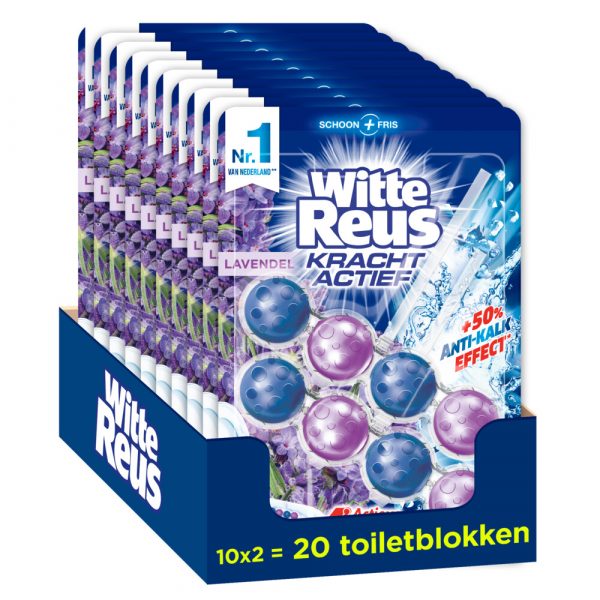 10x Witte Reus Toiletblok Kracht Actief Lavendel 2 stuks