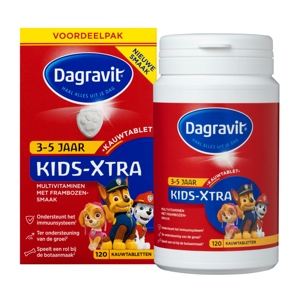 1+1 gratis: Dagravit Multivitamine Kids Xtra 3-5 jaar 120 kauwtabletten