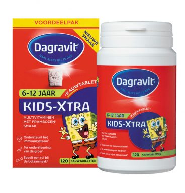 1+1 gratis: Dagravit Multivitamine Kids Xtra 6-12 jaar 120 kauwtabletten