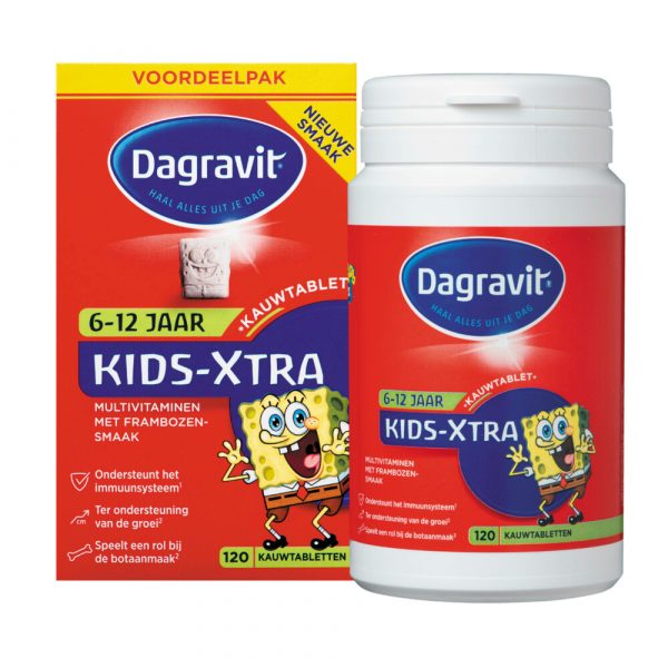 1+1 gratis: Dagravit Multivitamine Kids Xtra 6-12 jaar 120 kauwtabletten