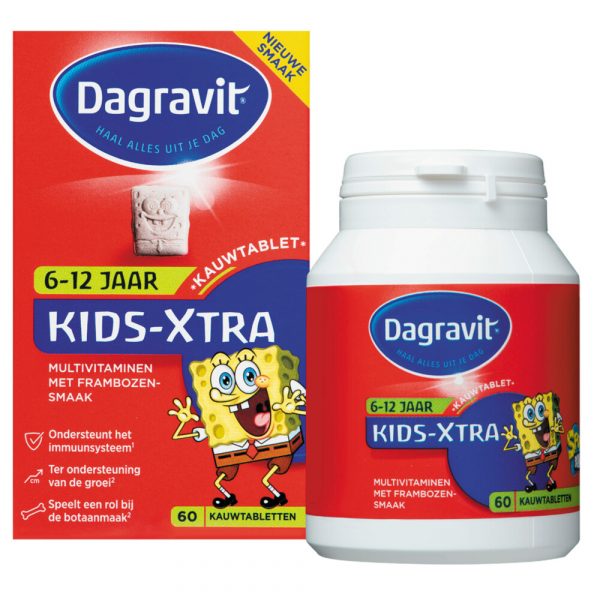 1+1 gratis: Dagravit Multivitamine Kids Xtra 6-12 jaar 60 tabletten