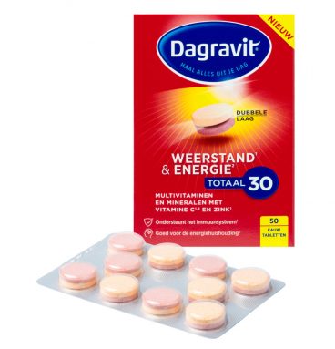 1+1 gratis: Dagravit Totaal 30 Weerstand&Energie 50 kauwtabletten