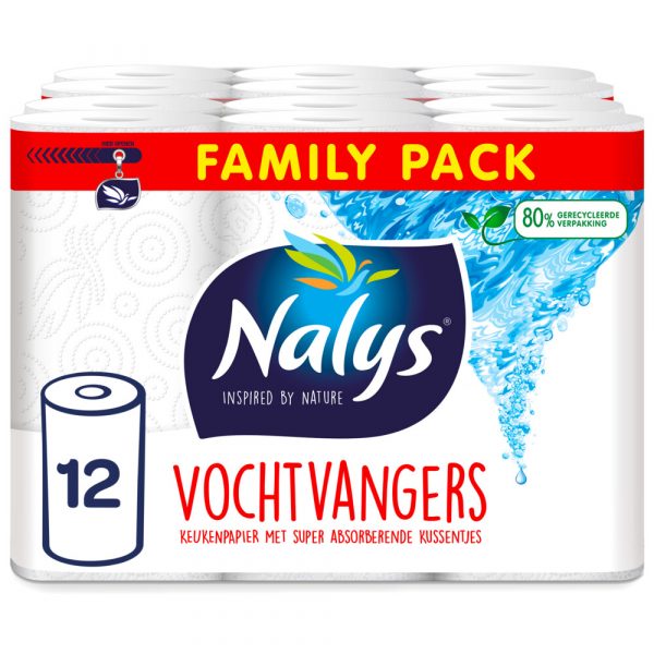 1+1 gratis: 2x Nalys Keukenpapier in 80% Recycled Folie 6 stuks