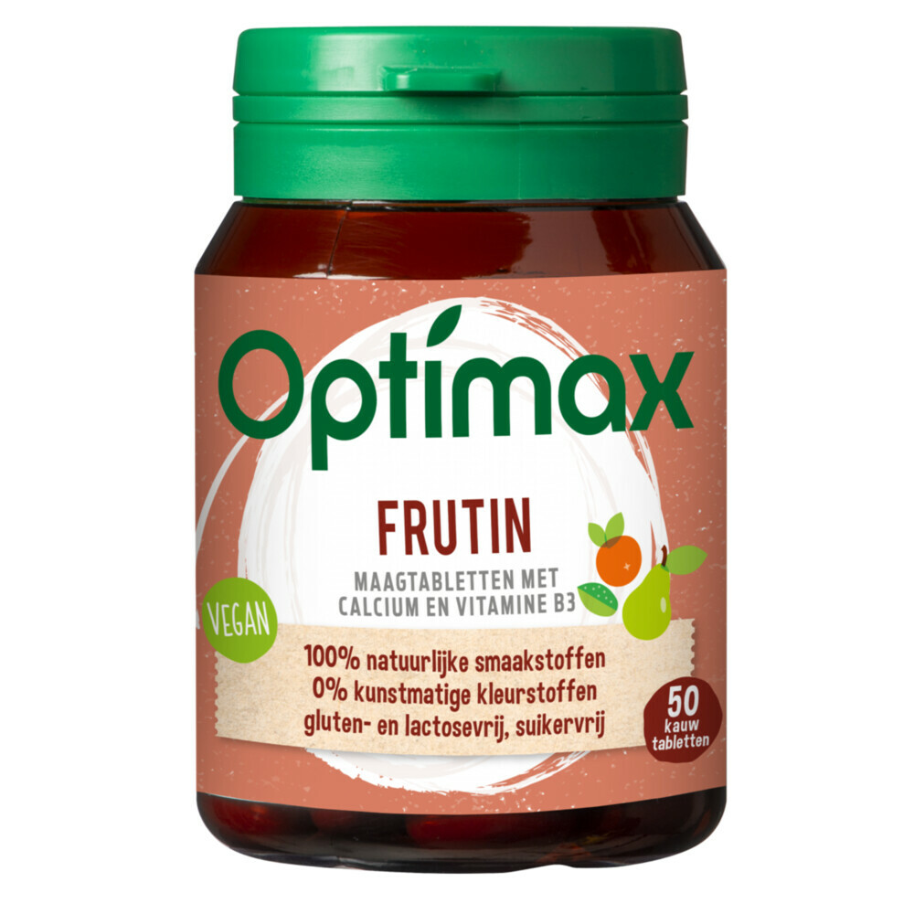 1+1 gratis: Optimax Frutin Maagtabletten 50 tabletten