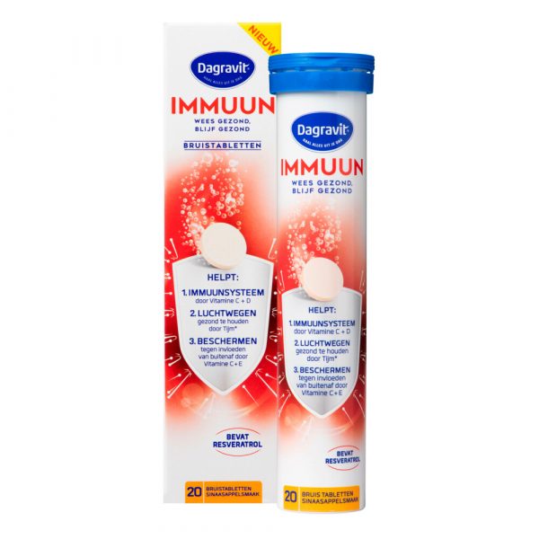 1+1 gratis: Dagravit Immuun Bruis 20 tabletten