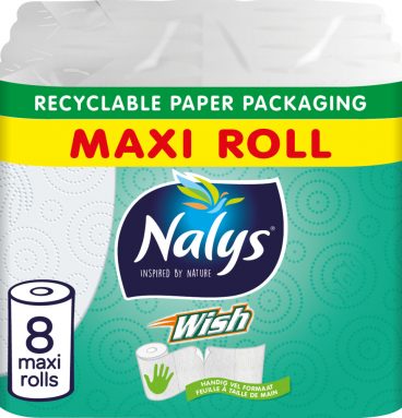 1+1 gratis: 4x Nalys Wish Keukenpapier in Papieren Verpakking 2 stuks