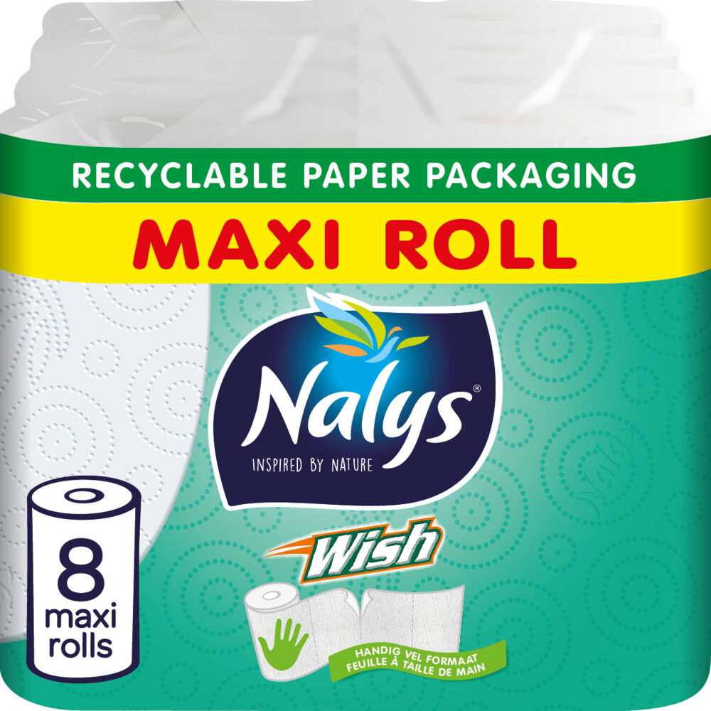 1+1 gratis: 4x Nalys Wish Keukenpapier in Papieren Verpakking 2 stuks