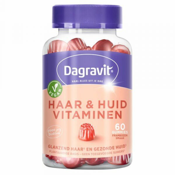 1+1 gratis: Dagravit Haar&Huid Vitaminen Vegan Gummies 60 stuks