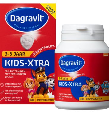 1+1 gratis: 2x Dagravit Multivitamine Kids Xtra 3-5 jaar 60 kauwtabletten