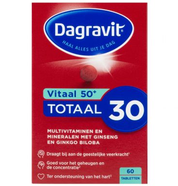 1+1 gratis: 2x Dagravit Totaal 30 Vitaal 50+ 60 tabletten