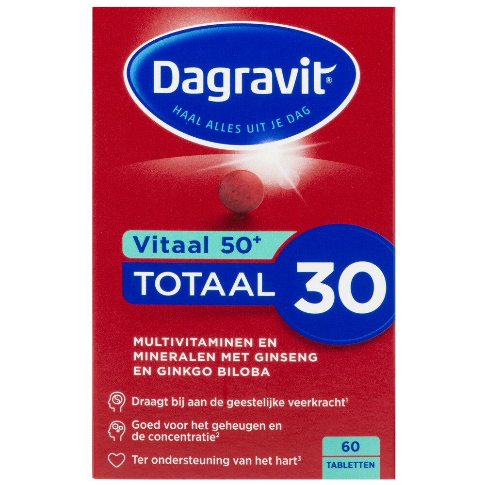 1+1 gratis: 2x Dagravit Totaal 30 Vitaal 50+ 60 tabletten