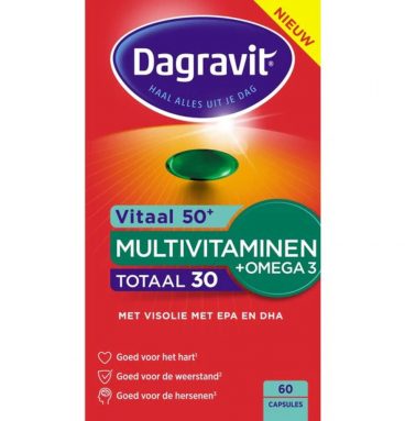 1+1 gratis: 2x Dagravit Totaal 30 Vitaal 50+ met omega-3 visolie 60 capsules