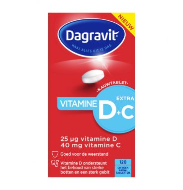 1+1 gratis: Dagravit Vitamine D3μg + Vitamine C 120 kauwtabletten