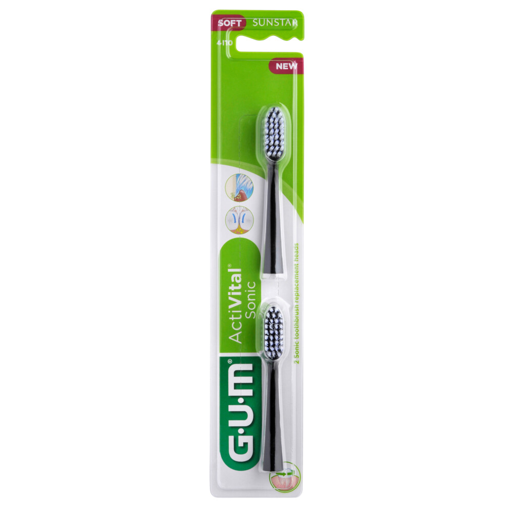 1+1 gratis: GUM Activital Opzetborstel Zwart 2 stuks