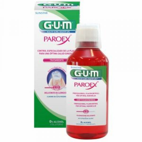 3x GUM Mondspoelmiddel Paroex 300 ml