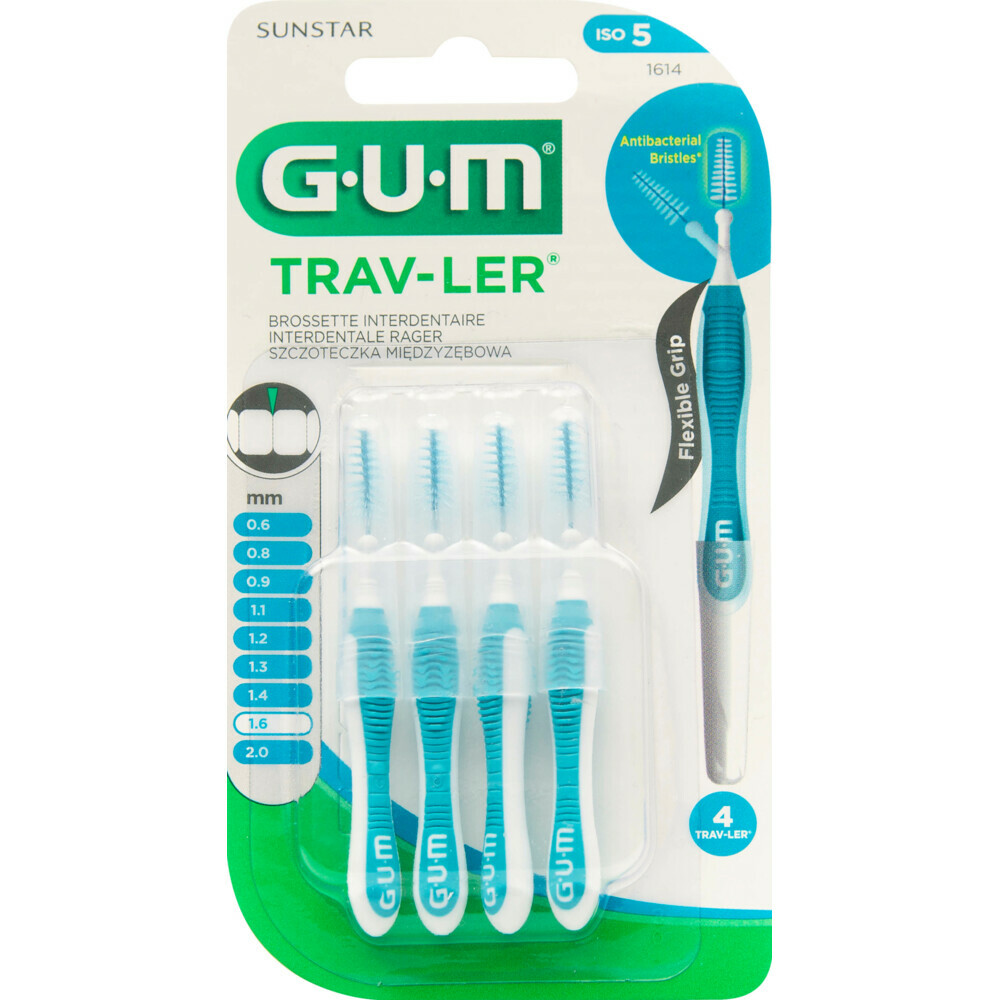 1+1 gratis: GUM Trav-Ler Ragers Blauw 1.6mm blisterà 4 stuks