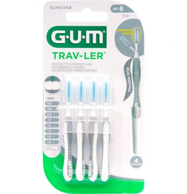 3x GUM Trav-Ler Ragers Grijs 2.0mm blisterà 4 stuks