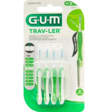 6x GUM Trav-Ler Ragers Groen 1.1mm blisterà 4 stuks