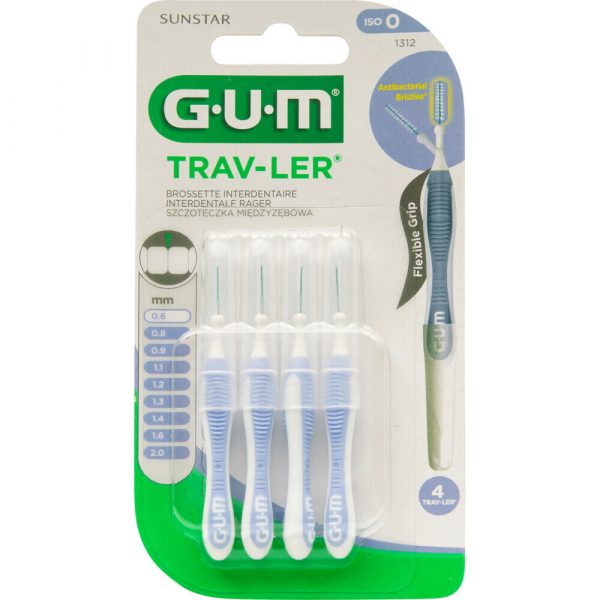 3x GUM Trav-Ler Ragers Lila 0.6mm blisterà 4 stuks