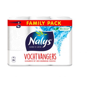 1+1 gratis: Nalys Keukenpapier in 80% Recycled Folie 6 stuks