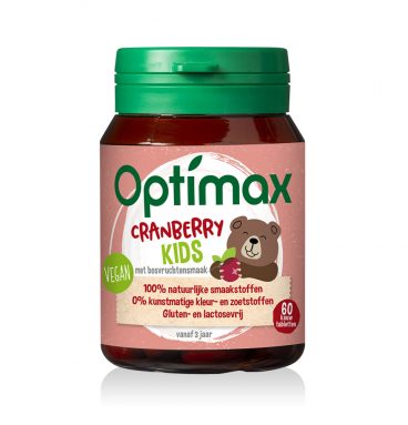 1+1 gratis: 2x Optimax Kinder Cranberry 60 tabletten