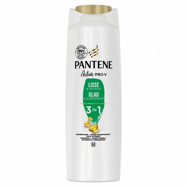 6x Pantene 3-in-1 Shampoo Glad&Zijdezacht 225 ml