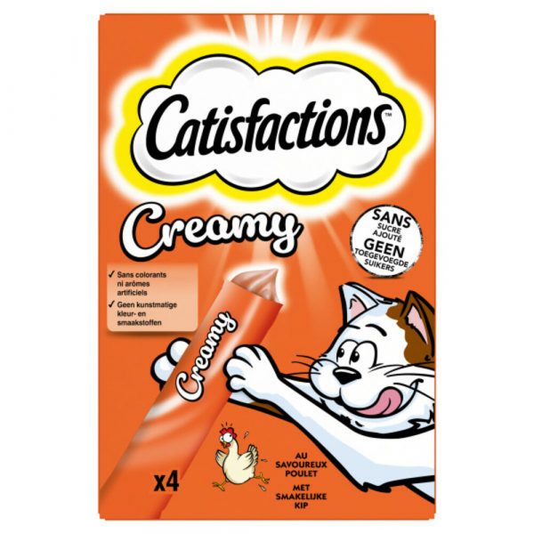 Catisfactions Kattensnack Kip Creamy 4 x 10 gr