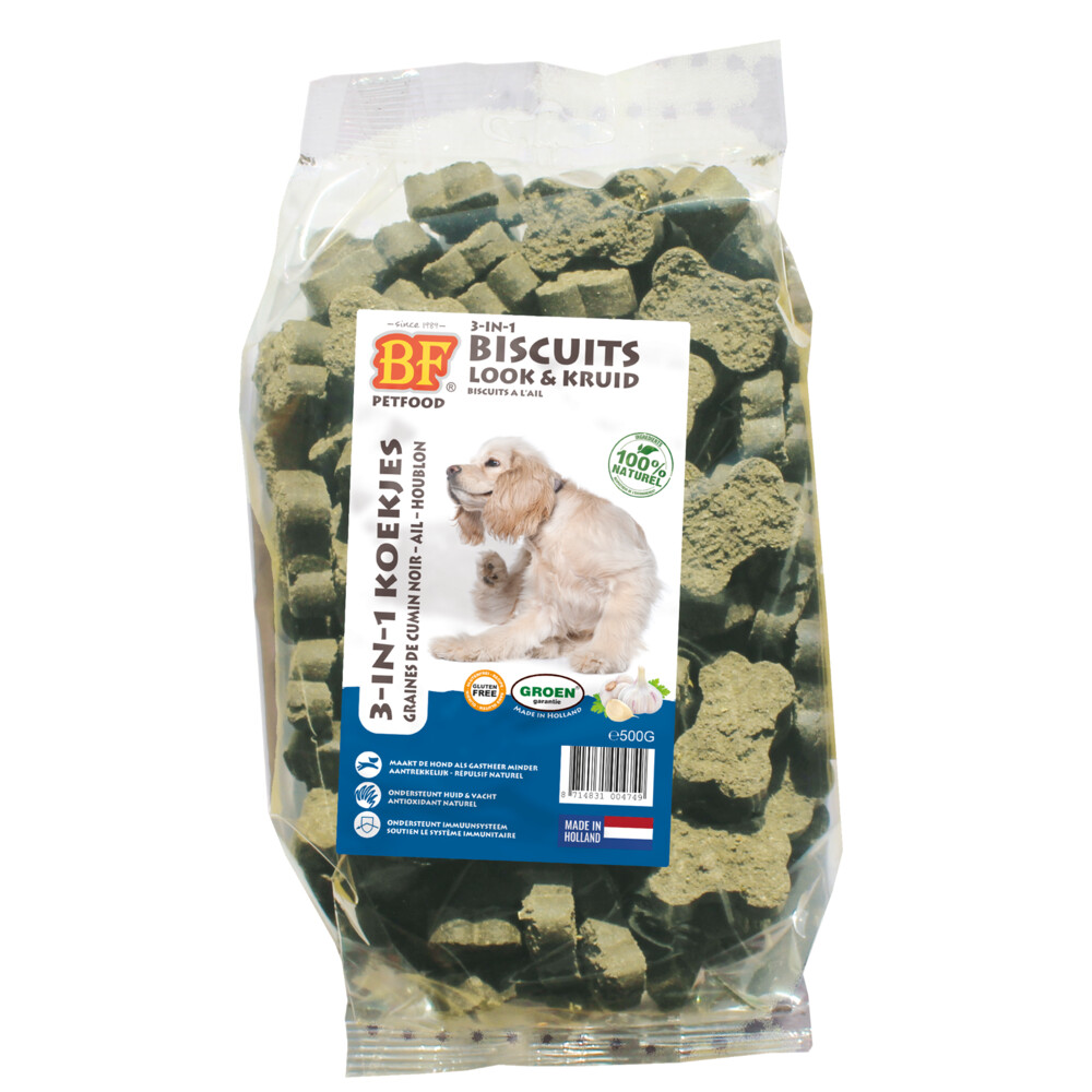 BF Petfood 3in1 Koekjes Look&Kruid 500 gr