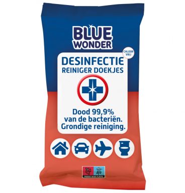 Blue Wonder Desinfectie Reiniger Doekjes 20 stuks