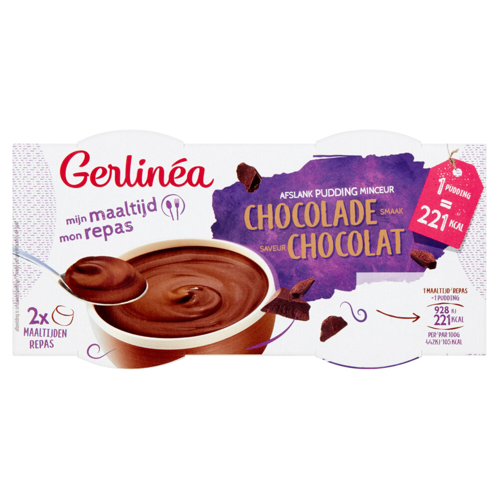 6x Gerlinea Pudding Chocolade 2 Pack 420 gr