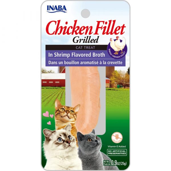 Inaba Kattensnack Grilled Chicken Garnalen Bouillon 25 gr