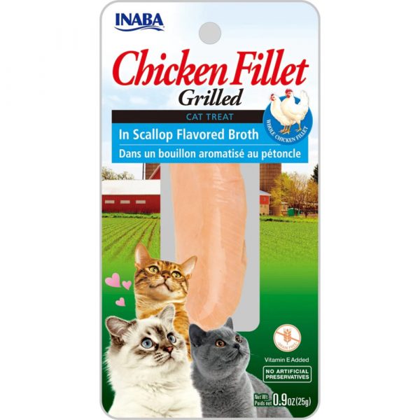 Inaba Kattensnack Grilled Chicken Sint Jacobsschelp Bouillon 25 gr