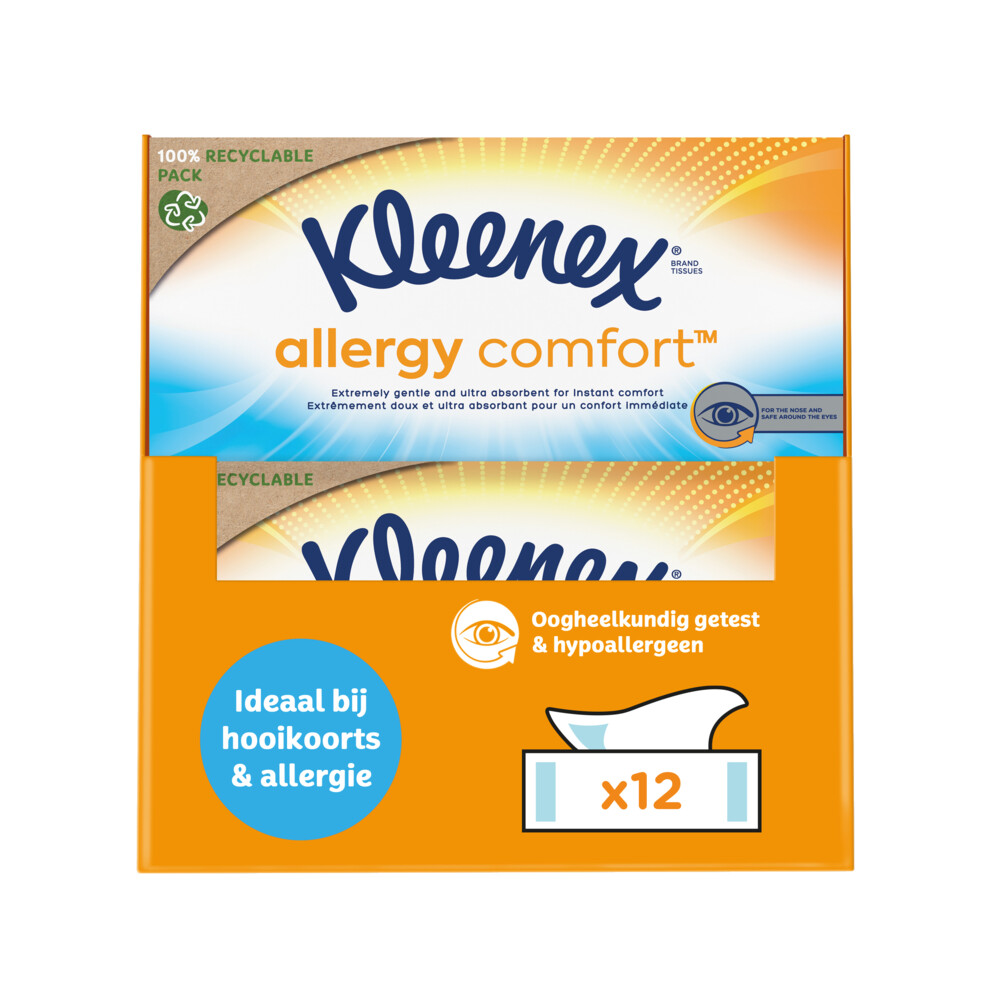 12x Kleenex Tissues Voordeelbox Allergy Comfort 56 stuks