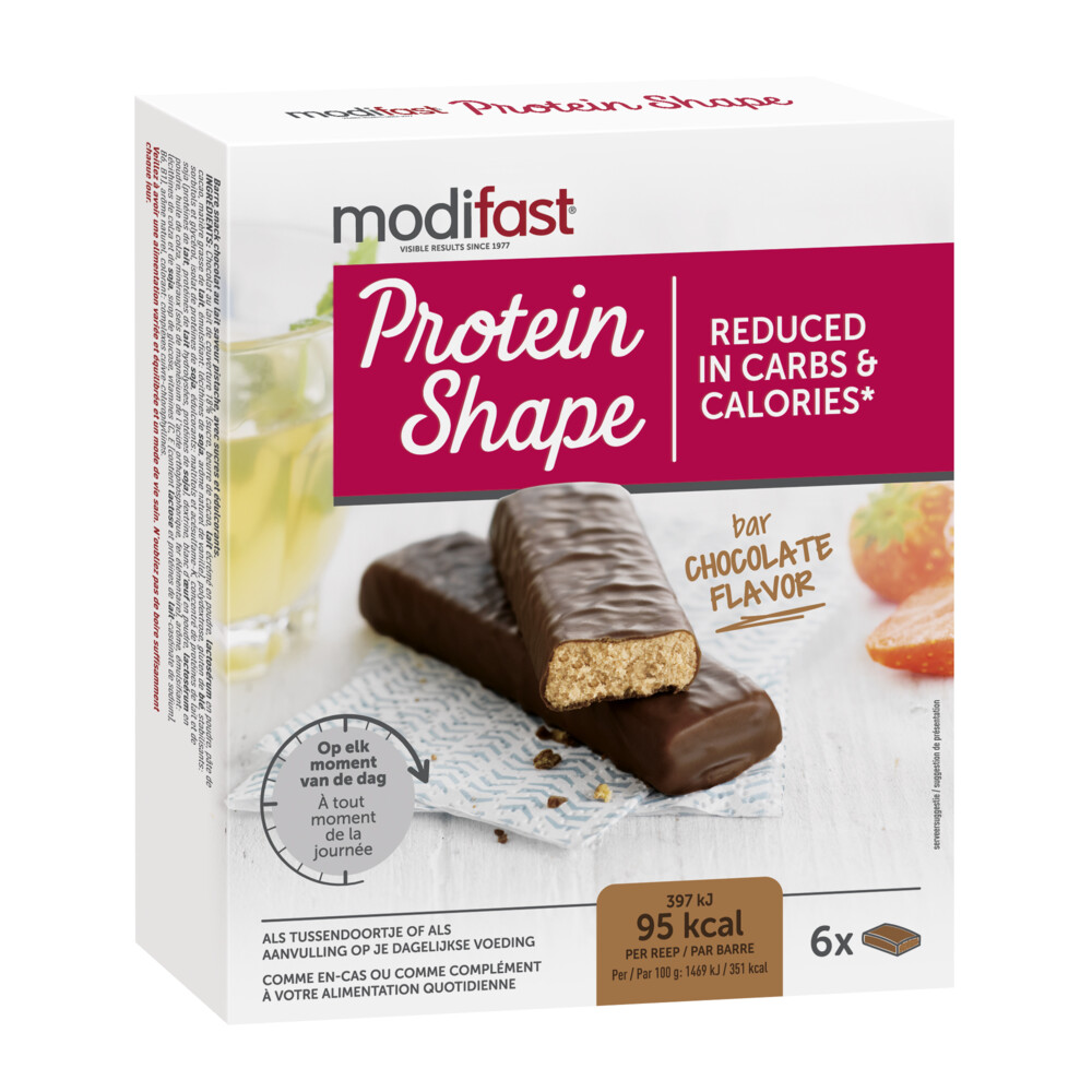 6x Modifast Protein Shape Reep Chocolade 6 x 27 gr