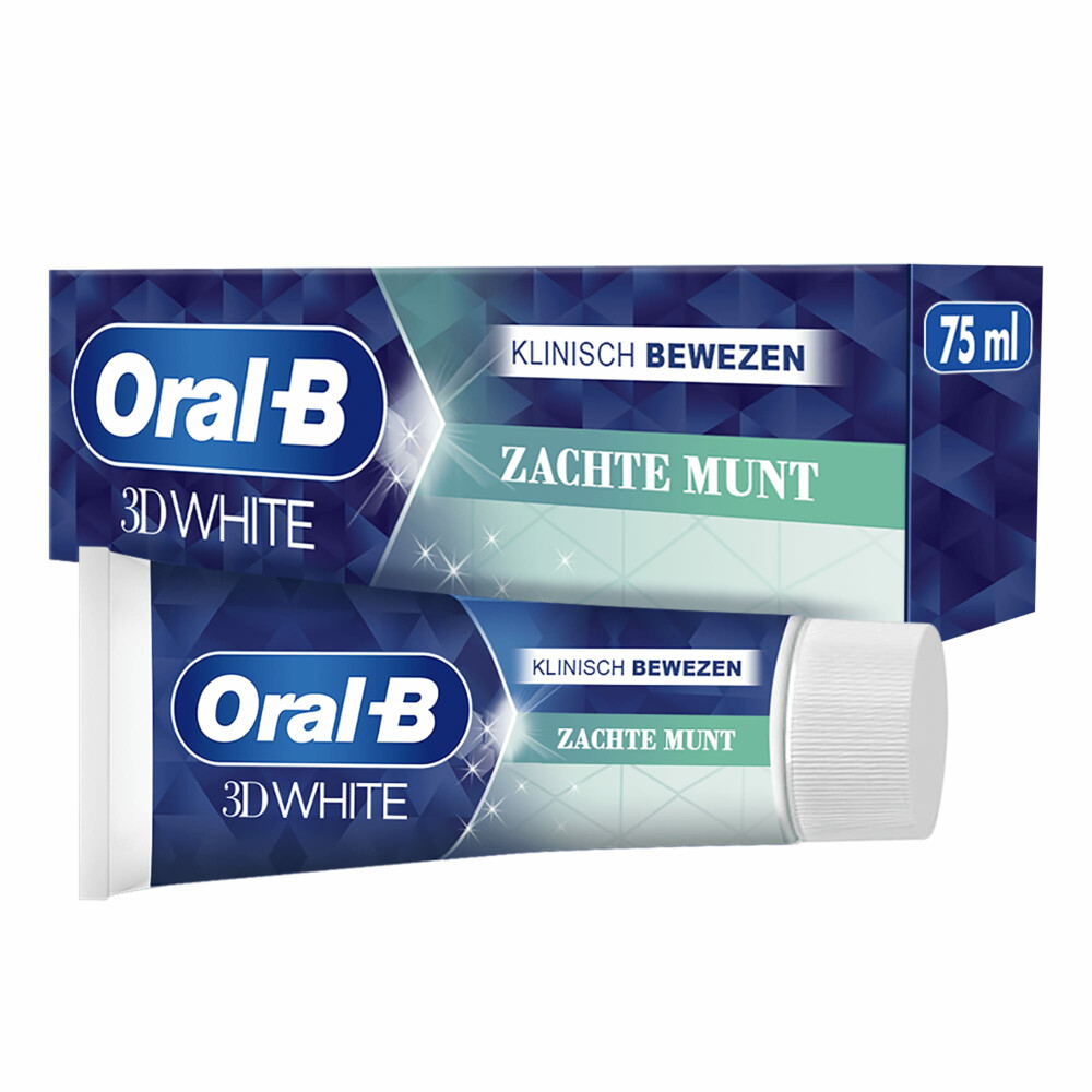 1+1 gratis: Oral-B Tandpasta 3D White Soft Mint 75 ml