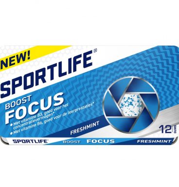 3x Sportlife Boost Focus Suikervrij Freshmint 12 stuks