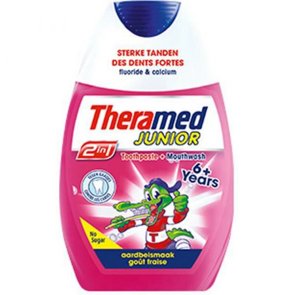 Theramed Tandpasta 2 in1 Junior Aardbeismaak 6+ 75 ml