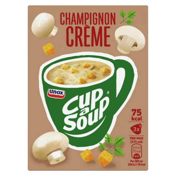 9x Unox Cup-a-Soup Champignon Crème 3 x 175 ml