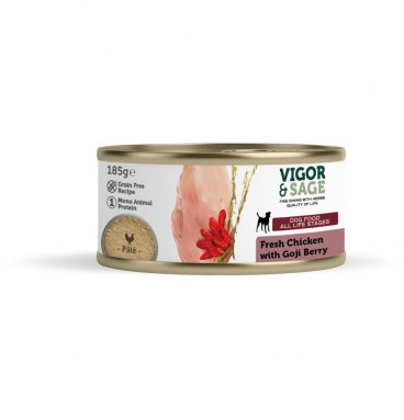 Vigor&Sage Hondenvoer Vers-in-Blik Kip - Goji Berry 185 gr