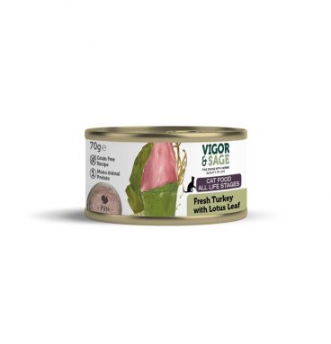 Vigor&Sage Kattenvoer Vers-in-Blik Kalkoen - Lotus Leaf 70 gr