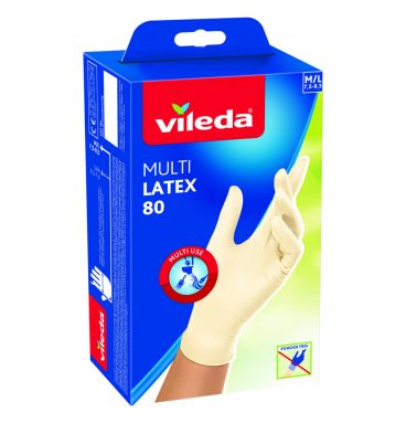 12x Vileda Multi Latex Handschoenen M/L 80 Stuks